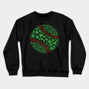 Happy St Patricks Day Shamrock Baseball Lovers Men Kids Boys Crewneck Sweatshirt